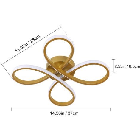 COMELY Moderne LED Deckenleuchte, 30W Deckenlampe mit floralem Design, LED-Deckenleuchte für Schlafzimmer, Wohnzimmer, Esszimmer, Küche - Gold - Kaltes Weißes Licht 6500K