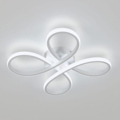 COMELY Moderne LED Deckenleuchte, 30W Deckenlampe mit floralem Design, LED-Deckenleuchte für Schlafzimmer, Wohnzimmer, Esszimmer, Küche - Weiß - Kaltes Weißes Licht 6500K
