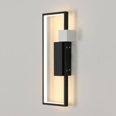 COMELY LED Wandleuchte Geometrisches Innenbereich Schwarz, 3000K, Kreatives Design Licht 15W Modernes Acryl, 1200LM, für Warmweißes