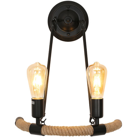 BRILLIANT Lampe, A60, Vonnie enthalten) E27, schwarz/holzfarbend, 25W,Normallampen Wandspot 1x Metall/Holz/Textil, (nicht