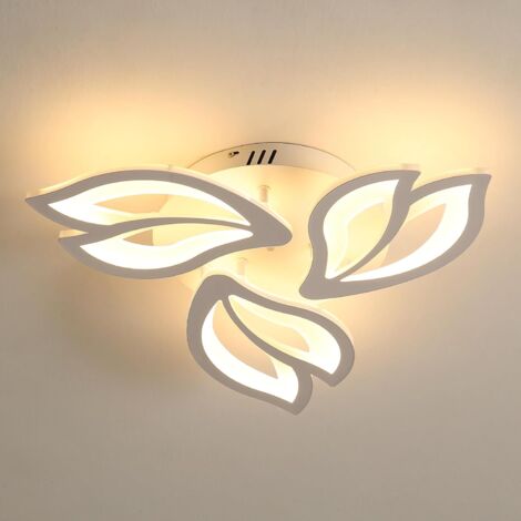 COMELY Moderner LED-Deckenleuchter aus weißem Acryl, Kreatives Design Magnolienblütenblätter, für Wohnzimmer, Schlafzimmer und Flur - 45W - Warmweißes Licht 3000K