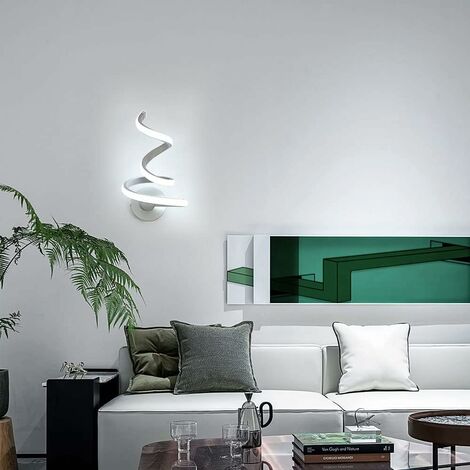 Innenwandlicht, 24w 1900 lm moderne minimalistische Kreativität LED -Wandlampe, LED -Wandlampe Eine Spirale, weiße LED -Wandlicht im Aluminium, für Schlafzimmer, Wohnzimmer, Treppe, Korridor [Energy C