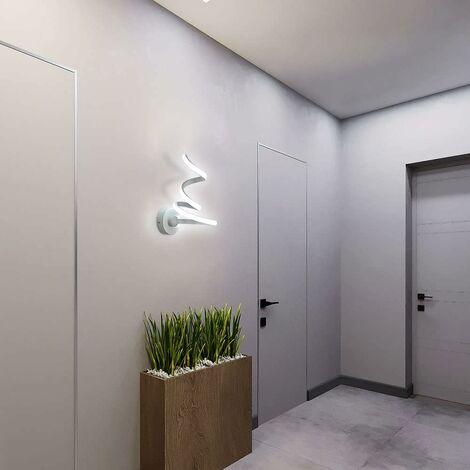 Innenwandlicht, 24w 1900 lm moderne minimalistische Kreativität LED -Wandlampe, LED -Wandlampe Eine Spirale, weiße LED -Wandlicht im Aluminium, für Schlafzimmer, Wohnzimmer, Treppe, Korridor [Energy C