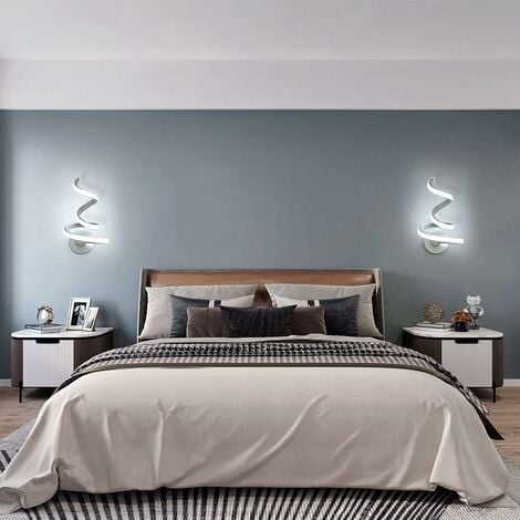 Innenwandlicht, 24w 1900 lm moderne minimalistische Kreativität LED -Wandlampe, LED -Wandlampe Eine Spirale, weiße LED -Wandlicht im Aluminium, für Schlafzimmer, Wohnzimmer, Treppe, Korridor [Energy C