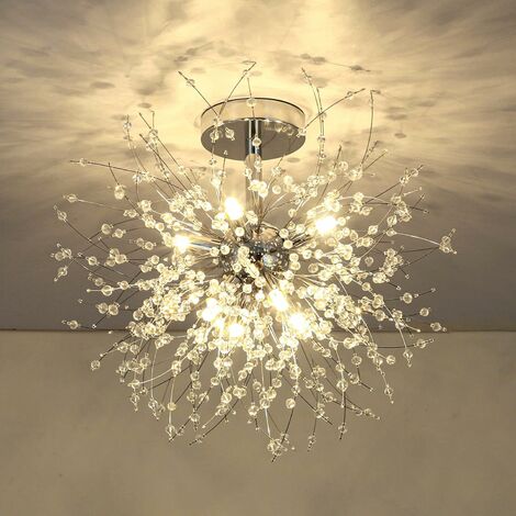 Leomix Kristallkronleuchter Gold - Moderner Deckenleuchter Mit Goldenen Ästen Für Esszimmer