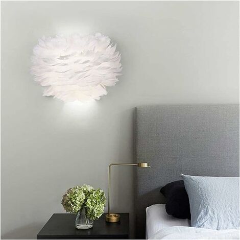 Weiß Feder Wand Licht Moderne Led nacht Lampe Wohnzimmer