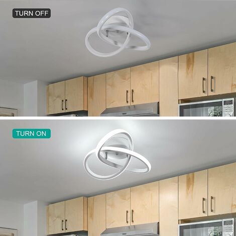 COMELY Plafonnier LED Moderne, Kreatives LED-Deckenleuchte aus Aluminium 30W, Pendelleuchte für Küche, Wohnzimmer, Schlafzimmer, Esszimmer - Weiß - Weißes Licht 6500K