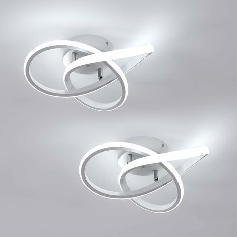 COMELY Moderne LED -Deckenleuchte kreatives Design in Aluminium -Kronleuchterlampe für Küchen Wohnzimmer Schlafzimmer Esszimmer （2 PCS Weiß 30W kaltes weißes Licht 6500K）