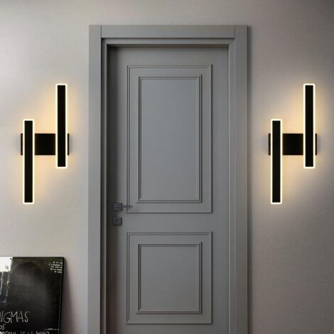 COMELY Innen LED Wandlampe 32W 3600LM Schwarz Moderne Wandlampe, LED Nachttischlampe für Wohnzimmer Schlafzimmer Büro Treppe Flur (Warmweißes Licht 3000K)
