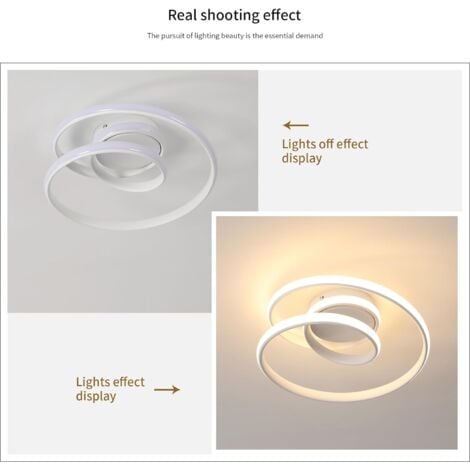 COMELY Moderne LED-Deckenleuchte, 36W Deckenlampe 4000LM, Kreatives Design in Helix-Form für Wohnzimmer, Schlafzimmer, Küche, Balkon - Weiß - Warmweißes Licht 3000K