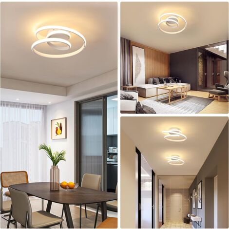 COMELY Moderne LED-Deckenleuchte, 36W Deckenlampe 4000LM, Kreatives Design in Helix-Form für Wohnzimmer, Schlafzimmer, Küche, Balkon - Weiß - Warmweißes Licht 3000K