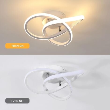 COMELY Moderne LED Deckenleuchte, 22W 2500LM, Deckenlampe für Schlafzimmer, Wohnzimmer, Flur, Durchmesser 25cm - Weiß - Natürliches Licht 4500K