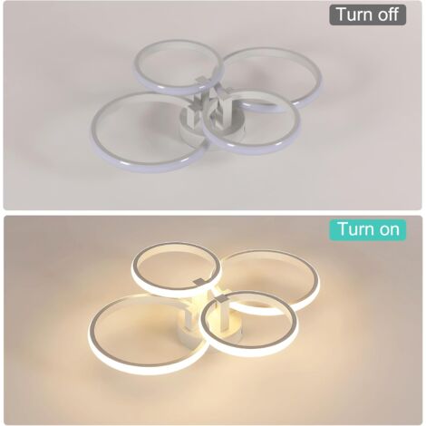 120W Dimmbarer Kronleuchter Schwarz - Moderne LED Deckenleuchte Mit Fernbedienung