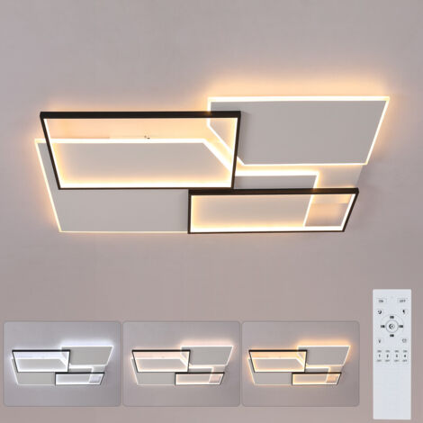 COMELY Rechteckige LED-Deckenleuchte mit Fernbedienung und Dimmfunktion, 110 x 70 cm, 80 W, warmweiß bis kaltweiß (2700 K–6500 K), für Wohnzimmer, Küche, Bürodecken (1/5)