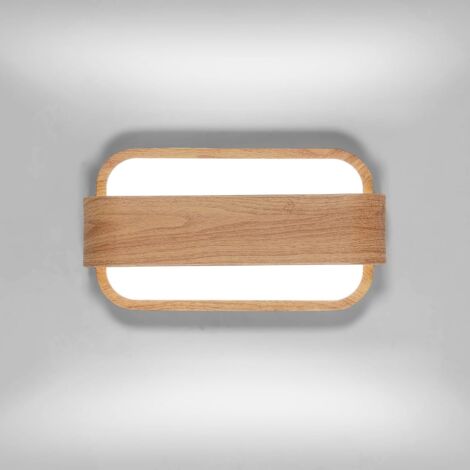 COMELY Wandleuchte aus Acryl und Holz, 27 x 15 x 9 cm, 13 W, Kaltweiß 6500 K, 220 V, Für Flur, Schlafzimmer, Büro, minimalistisches und natürliches Ambiente