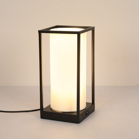 COMELY Moderne Tischleuchte aus Stoff, weiß, 14 x 14 x 29 cm, 3-stufiger Touch-Dimmer, sanftes Umgebungslicht, für Büro, Nachttisch, Wohnzimmer, Schlafzimmer (1/5)