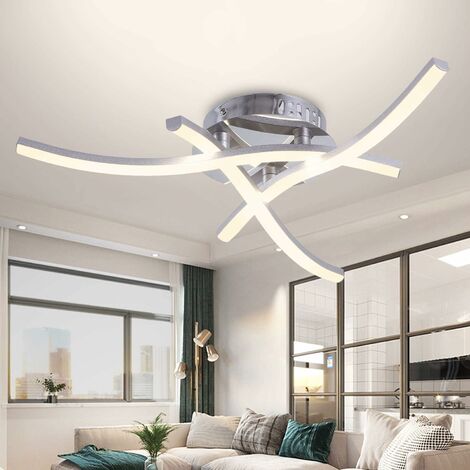 Moderne LED-Deckenleuchte, Deckenleuchte in Wellenform, integrierte 3x6W LED-Module, 1.140lm, warmweiß 3000K, Pendelleuchte für Schlafzimmer, Wohnzimmer, Esszimmer [Energieklasse A++]