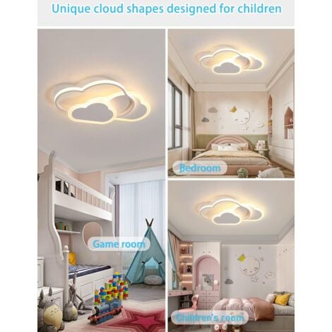 COMELY Kreative LED-Deckenleuchte Wolke 32W 42cm - Ideal für Schlafzimmer, Kinderzimmer - Weiß (Warmweißes Licht 3000K)