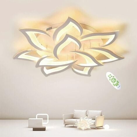 COMELY Dimmbare LED-Deckenleuchte Creative, Moderne Petal LED-Deckenleuchte, 60W 6000LM, Dimmbar 3000K - 6000K, Acryl Panel Deckenleuchten for Living Room, Flur, Schlafzimmer, Φ85 [Energieeffizienzkla
