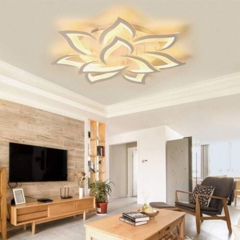 COMELY Dimmbare LED-Deckenleuchte Creative, Moderne Petal LED-Deckenleuchte, 60W 6000LM, Dimmbar 3000K - 6000K, Acryl Panel Deckenleuchten for Living Room, Flur, Schlafzimmer, Φ85 [Energieeffizienzkla
