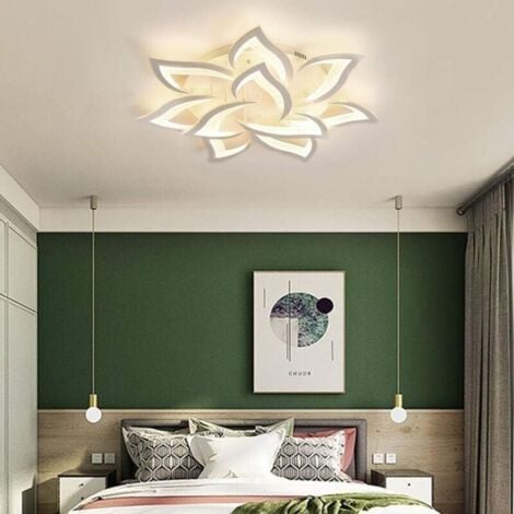 COMELY Dimmbare LED-Deckenleuchte Creative, Moderne Petal LED-Deckenleuchte, 60W 6000LM, Dimmbar 3000K - 6000K, Acryl Panel Deckenleuchten for Living Room, Flur, Schlafzimmer, Φ85 [Energieeffizienzkla