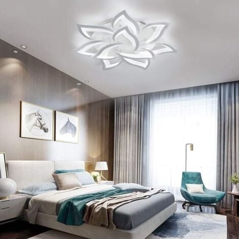 COMELY Dimmbare LED-Deckenleuchte Creative, Moderne Petal LED-Deckenleuchte, 60W 6000LM, Dimmbar 3000K - 6000K, Acryl Panel Deckenleuchten for Living Room, Flur, Schlafzimmer, Φ85 [Energieeffizienzkla