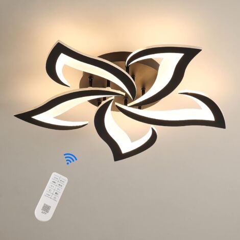 COMELY Dimmbare LED-Deckenleuchte, 40W 3500LM Moderne Deckenleuchte mit Fernbedienung, kreatives Blütenblatt-Design, Acryl-Deckenleuchte für Wohnzimmer, Schlafzimmer, Esszimmer, Φ66cm