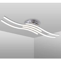 Moderne Metalllampe, weiße Acrylplatte, LED-Deckenleuchten, 24 W, 5500 K, wellenförmige Lampe für Zuhause, Wohnzimmer, Badezimmer, Küche, Schlafzimmer, Flur