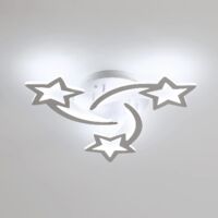 COMELY Moderne LED Deckenlampe Weiß, Kreative Sternförmige Deckenleuchte mit 3 Köpfen für Schlafzimmer Wohnzimmer Esszimmer Kinderzimmer - 40W - Weißes Licht 6500K