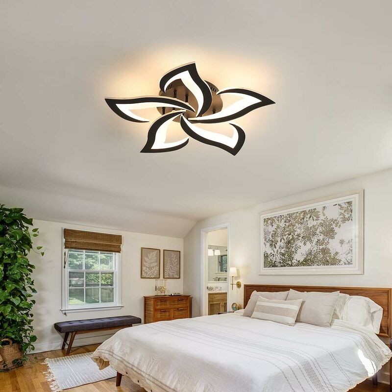 DELIPOP Plafoniera LED Moderna, 22W 2500LM Creativo Forma di Fiore Lampada da Soffitto in Acrilico, Oro Lampadario da Soffitto per Camera da Letto Cucina Sala da Pranzo Corridoio, Bianco Caldo 3000K