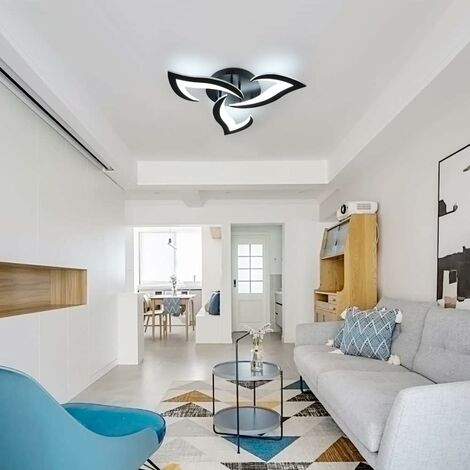 Moderna plafoniera a LED, 36W 2900LM nero ha portato plafoniera, creativo Petal Design lampada da soffitto in acrilico per camera da letto, soggiorno, sala da pranzo, cucina, corridoio, bianco freddo,