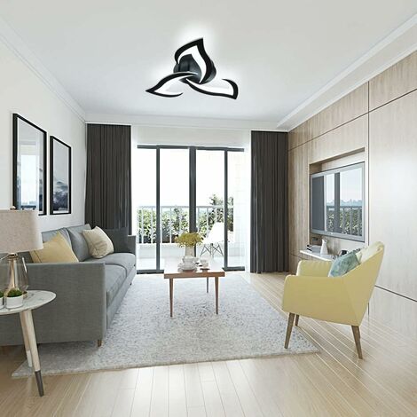 Moderna plafoniera a LED, 36W 2900LM nero ha portato plafoniera, creativo Petal Design lampada da soffitto in acrilico per camera da letto, soggiorno, sala da pranzo, cucina, corridoio, bianco freddo,