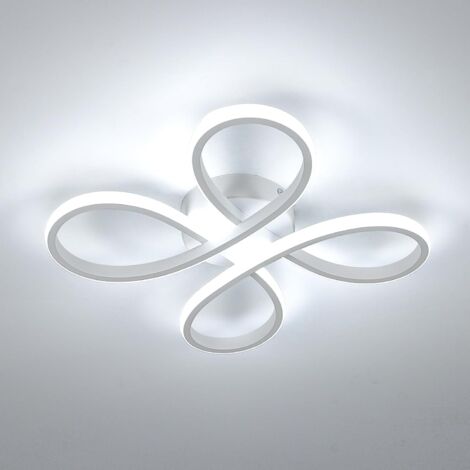 COMELY Plafoniera LED moderna, 30W 3400LM 30cm, Plafoniera LED per camera da letto, soggiorno, sala da pranzo, cucina, luce bianca fredda 6500K, Bianco