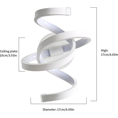Trade Shop - Lampada Da Tavolo Led Moderna A Spirale Curva 12w Luce Comodino Argento Abatjour - Bianco Freddo - | Leroy Merlin