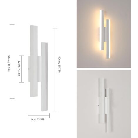 Lampada da parete a LED per camera da letto per interni, moderna, per  esterni, lampada da corridoio, sala da pranzo, 40 cm, 10,5 W, bianco caldo