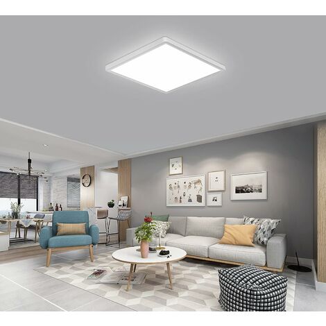 SanBouSi Lampada da soffitto in legno giapponese a LED quadrata lampadario camera da letto soggiorno lampada paralume in imitazione pelle di pecora PVC plafoniere 16W, calda