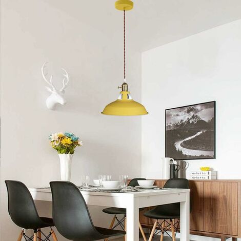 Lampadario da cucina vintage, lampada a sospensione industriale E27,  lampada da soffitto con paralume in metallo,