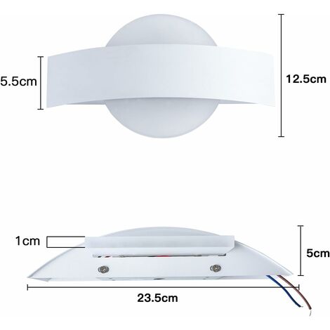 COMELY Applique Murale LED Interna Bianca 12W Design Moderno Illuminazione per Scale, Soggiorno, Camera da Letto, Corridoio - Luce Calda 3000K