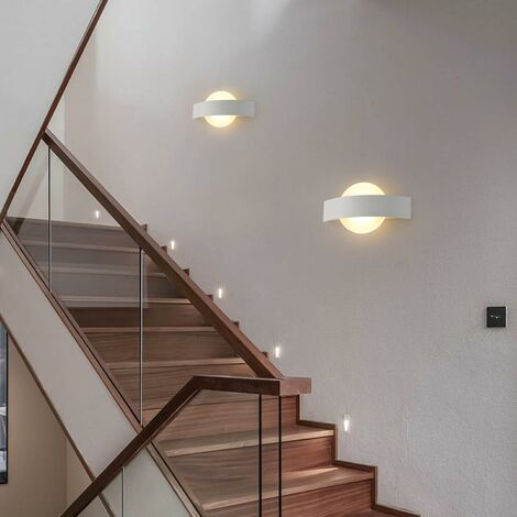 COMELY Applique Murale LED Interna Bianca 12W Design Moderno Illuminazione per Scale, Soggiorno, Camera da Letto, Corridoio - Luce Calda 3000K