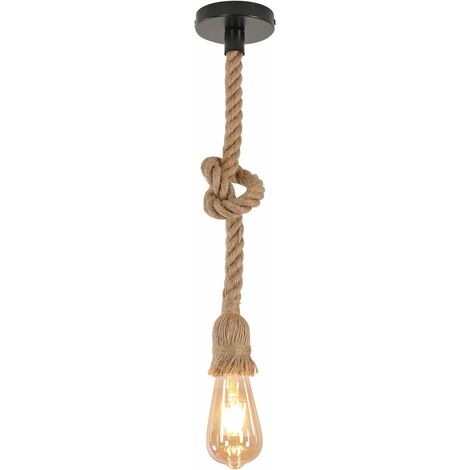 PORTALAMPADA E27 LAMPADARIO DA SOFFITTO IN CORDA VINTAGE PORTA LAMPADA  PENDENTE