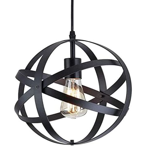 COMELY Lampada a Sospensione Vintage, Lampadario Retro Plafoniere, Illuminazione a Soffitto Industriale E27 per Ristorante Bar Sala da Pranzo Lampadario 30 cm - 2 PCS - Nero - Lampadina non inclusa