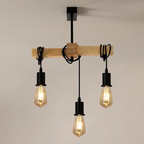 LEDSone 3pcs Vintage Retro Lampadario a Industriale Plafoniera E27 Paralume in metallo Sospensione LED Lampada Loft Sospensione (Ciano Blu