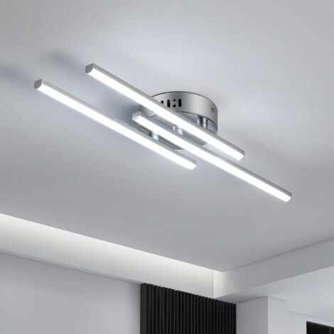 COMELY® Luce a soffitto a LED 18W, 3 luci del soffitto leggero, lampada a soffitto moderna, soggiorno in argento a LED, luce a soffitto freddo bianco 6500k, lampadario da cucina, corridoio [Classe di  (1/5)