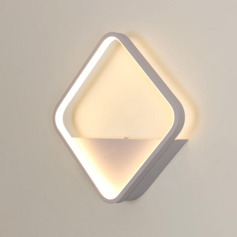 COMELY Applique da parete a LED quadrata per interni, moderna lampada da parete bianca da 20 W, lampada da parete in acrilico per soggiorno, camera da letto,corridoio,scale,bianco caldo 3000K.