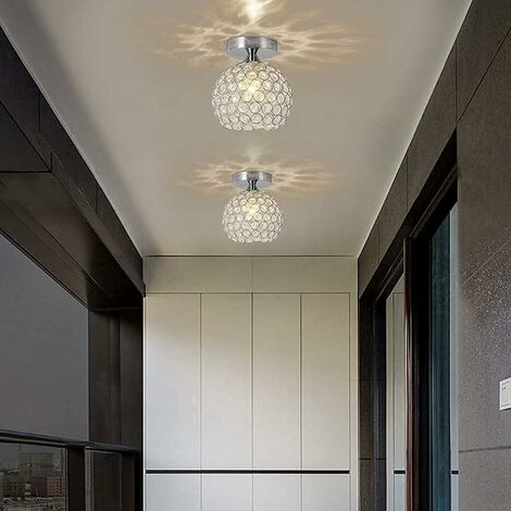 Lampada da soffitto moderna Lampada da soffitto a LED Decorazione soggiorno Lampada da soffitto moderna in cristallo per corridoio, bar, cucina, sala da pranzo, camera dei bambini D18cm