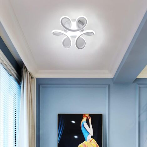 COMELY Plafoniera LED 22W Design Curvo Moderno Lampada a Soffitto per Corridoio Balcone Soggiorno Cucina Bagno Camera da Letto Bianco Freddo 6500K Diametro 24cm