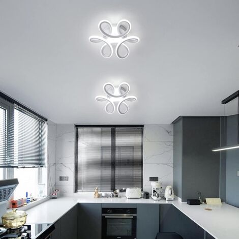 COMELY Plafoniera LED 22W Design Curvo Moderno Lampada a Soffitto per Corridoio Balcone Soggiorno Cucina Bagno Camera da Letto Bianco Freddo 6500K Diametro 24cm