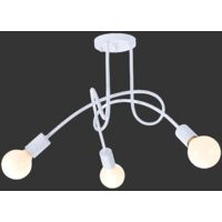 COMELY Lampadario Industriale Vintage a Forma di Sospensione,Camera da Letto, Cucina, Balcone, Portalampada E27, Max 60W, 3 Teste di Lampada, Bianco (Lampadine Non Incluse)