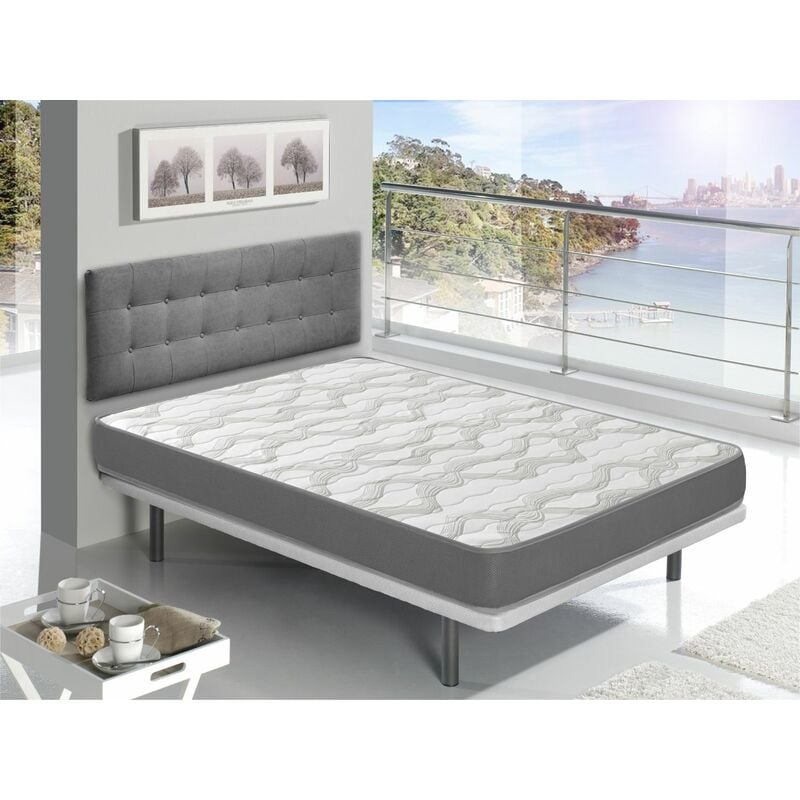 Colchon 90x160 NIRVANA - ALTURA 16 CM - Espuma - Gris elegante