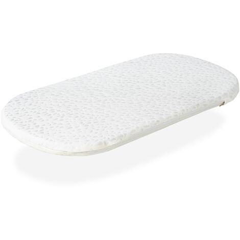 Colchon Capazo bebe 75x40 - 3 CM 2 en 1 - Colchon para Carricoche, Capazo, Cuna Desenfundable + protector. Núcleo de espuma perforada. Transpirable